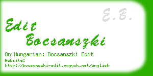 edit bocsanszki business card